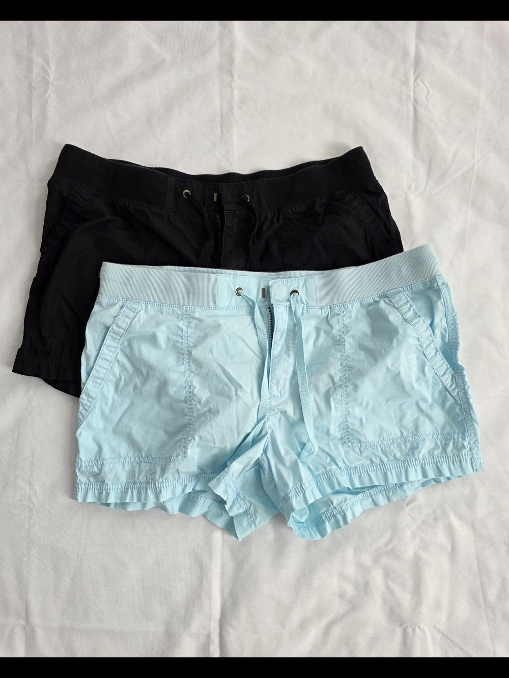 Bundle Of 2 Pair!  a.n.a Light Blue & Black Drawstring Shorts